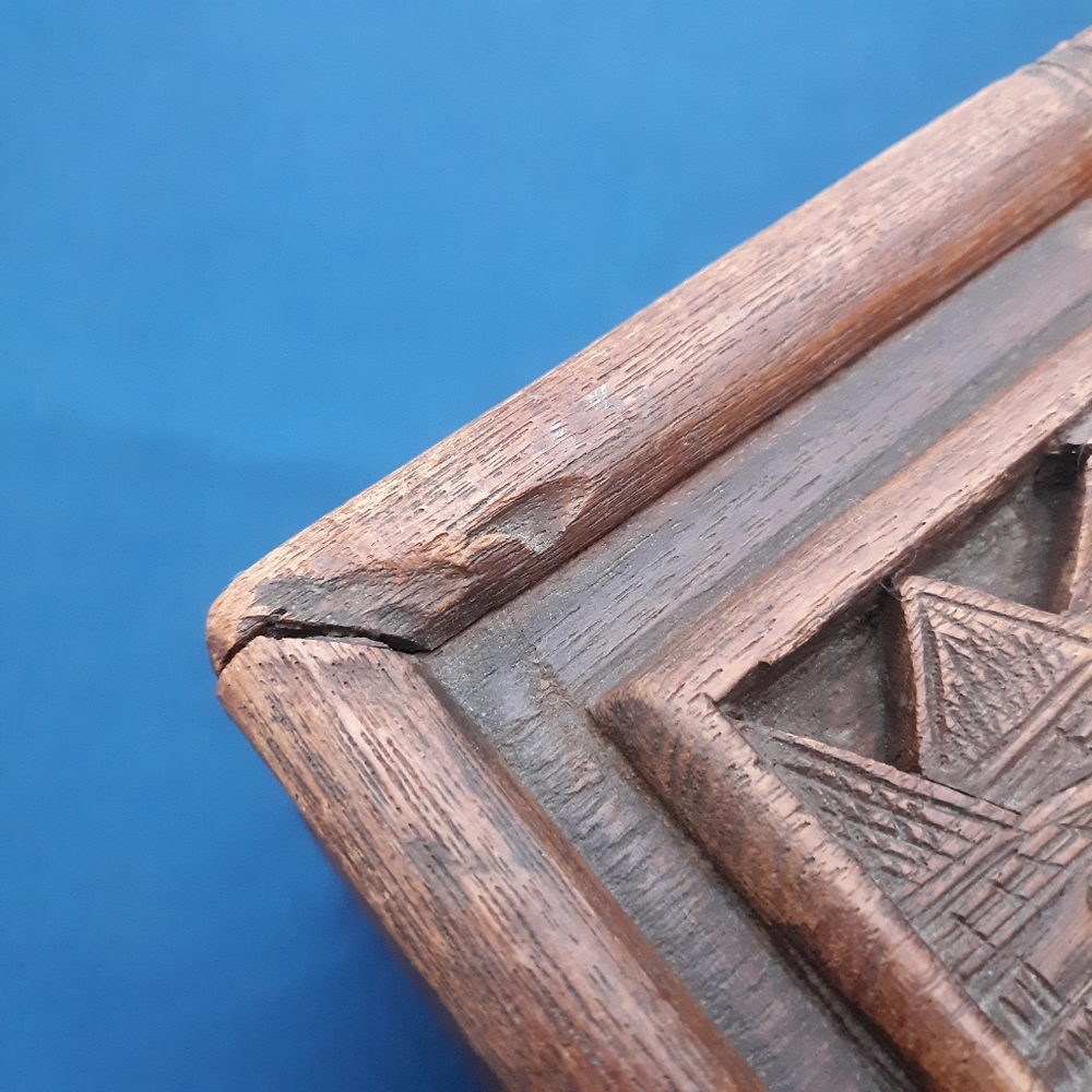 19th C Carved Rosewood Chinese Locking Antique Wooden Treasure Box Ships - Picture 10 of 16